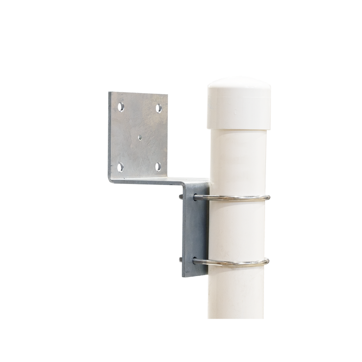 Versatile Z anchoring bracket for JetRoll systems, including 6" side anchor and 16" front anchor options, compatible with galvanized piling and post cubes.