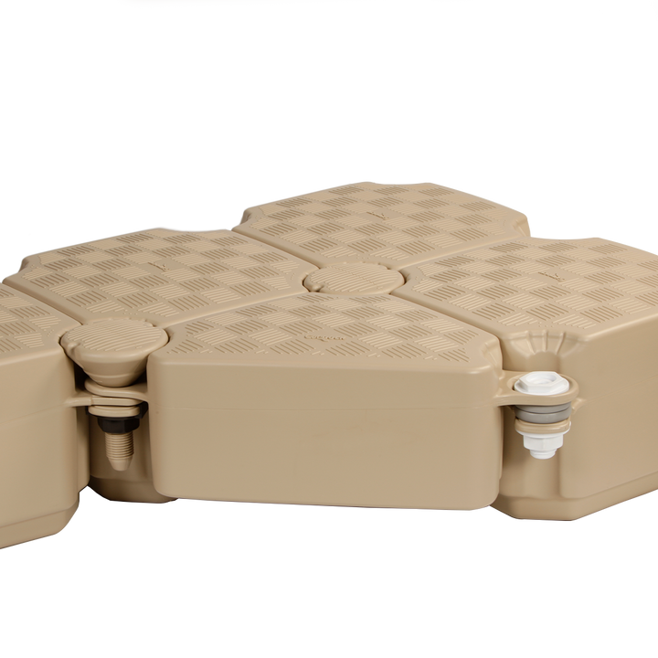 Candock Corner Cube - High-density polyethylene cube for dock corners, providing structural integrity and visual appeal. Measures 48x48 cm with anti-skid surface, available in beige and grey.