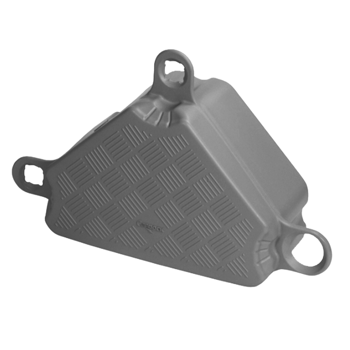 Corner Cube by Candock - HDPE dock cube designed for intersections, ideal for creating octagonal or 45-degree angle docks. Features an anti-skid surface and is available in beige and grey.