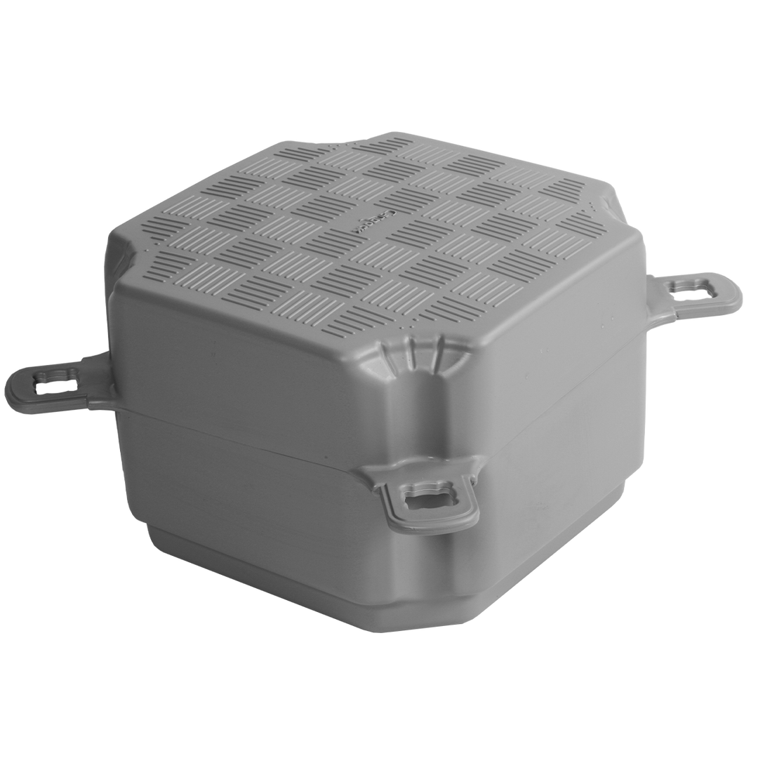 Candock G2 Cube - Durable, modular dock cube made from high-density polyethylene with anti-skid surface. Available in full and half sizes. Ideal for residential docks, pedestrian bridges, and work platforms.