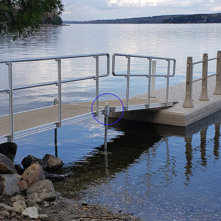 Modular dock leg support - aluminum