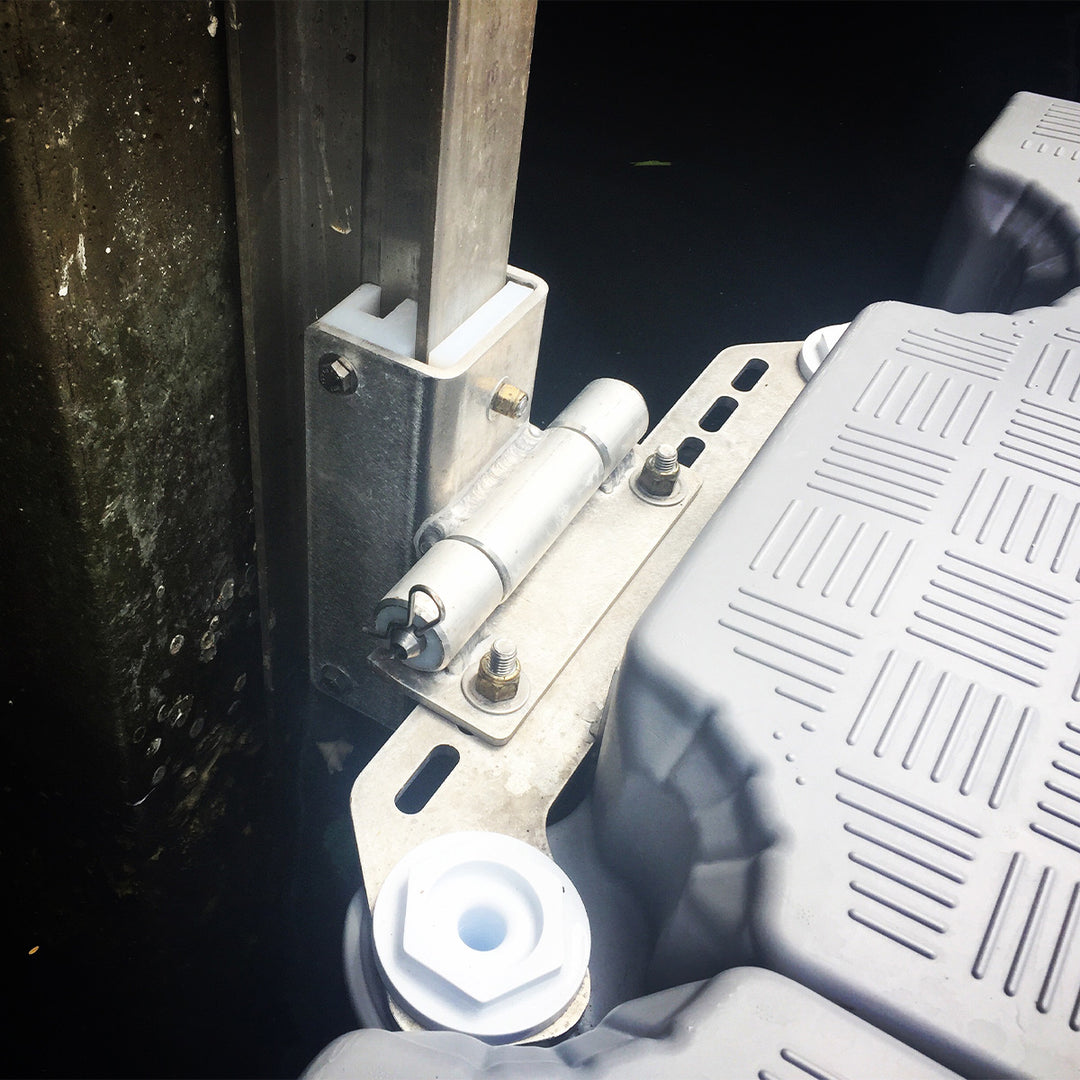H beam sliding anchoring system designed for tranquil waters with fluctuating levels, ensuring smooth dock movement and stability for canals or marinas