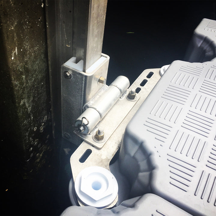 H beam sliding anchoring system designed for tranquil waters with fluctuating levels, ensuring smooth dock movement and stability for canals or marinas