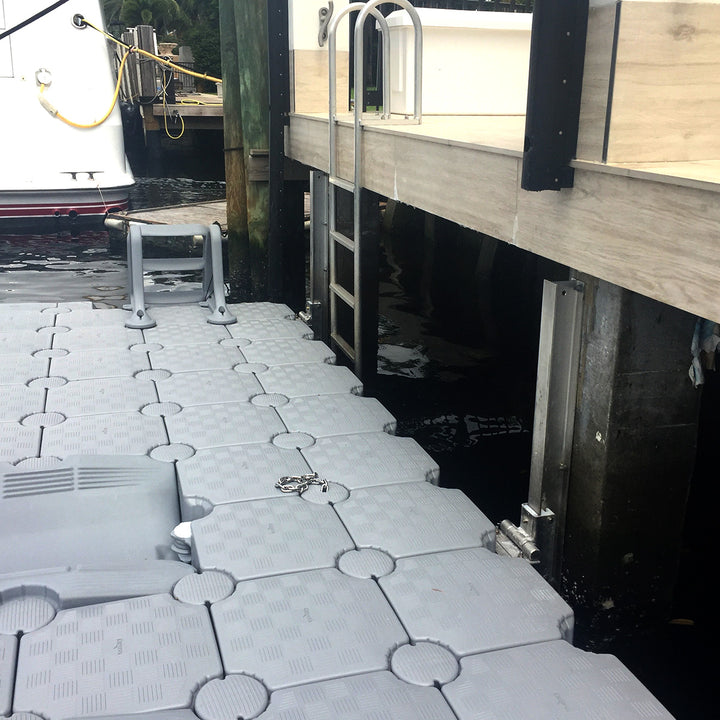 Candock sliding anchor with 8 ft high H beam for secure and flexible dock anchoring in areas with variable water levels, perfect for straight concrete walls