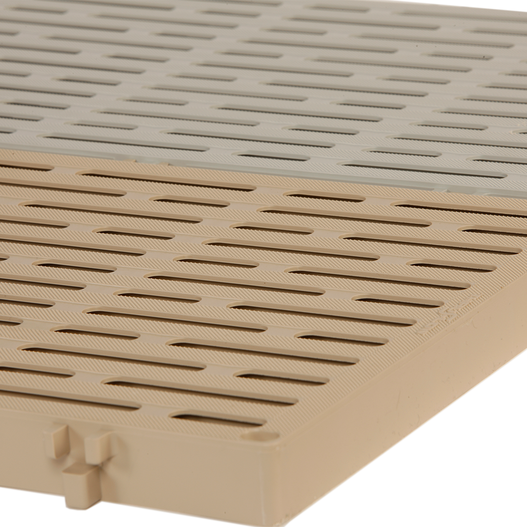 Candock plastic decking panels, engineered for durability and comfort in sunny conditions