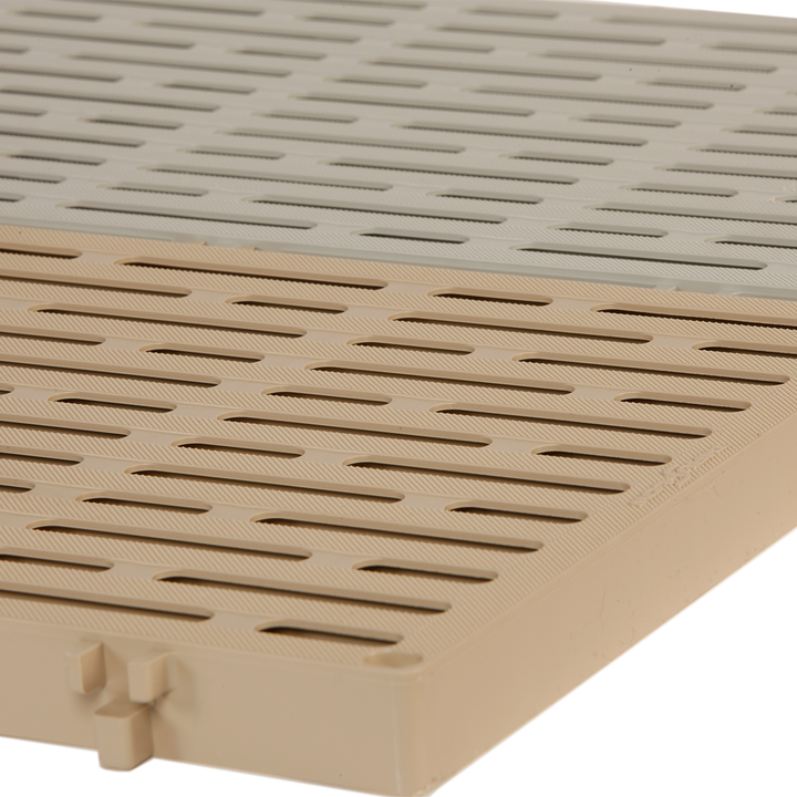 Candock plastic decking panels, engineered for durability and comfort in sunny conditions