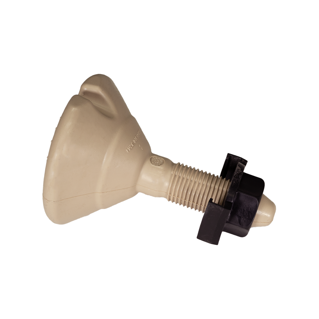 Black sliding nut by Candock, designed to secure connections on modular systems