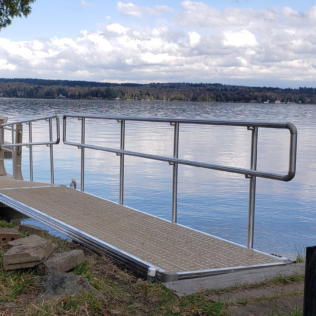Candock 42-inch modular railings, crafted from durable aluminum for enhanced gangway safety