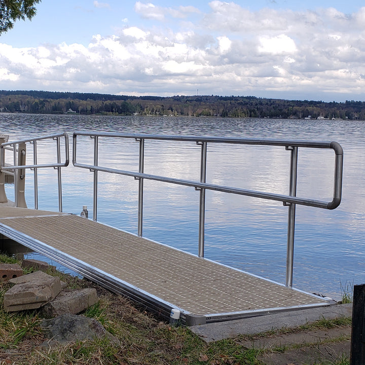 Candock 42-inch modular railings, crafted from durable aluminum for enhanced gangway safety