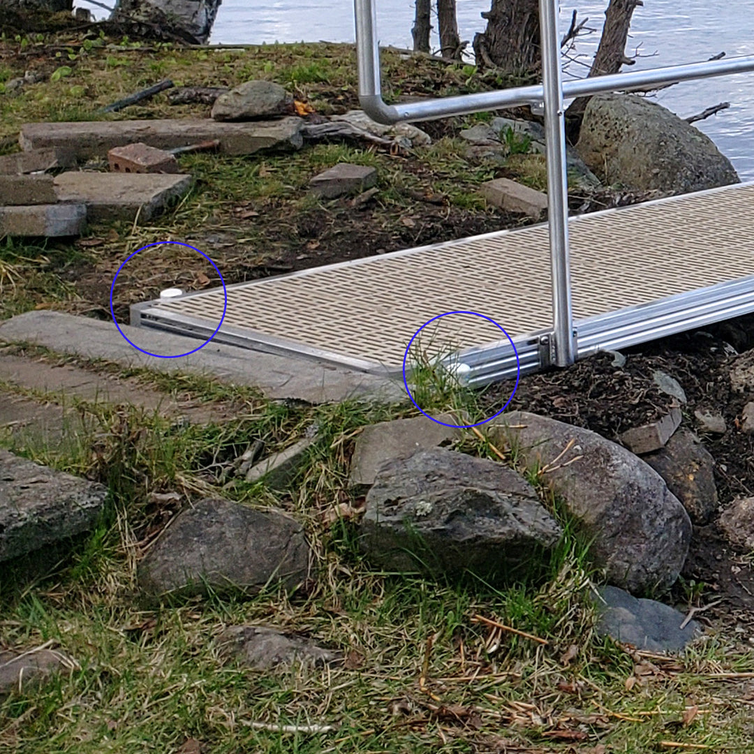 Durable modular ground anchoring by Candock, designed for floating docks