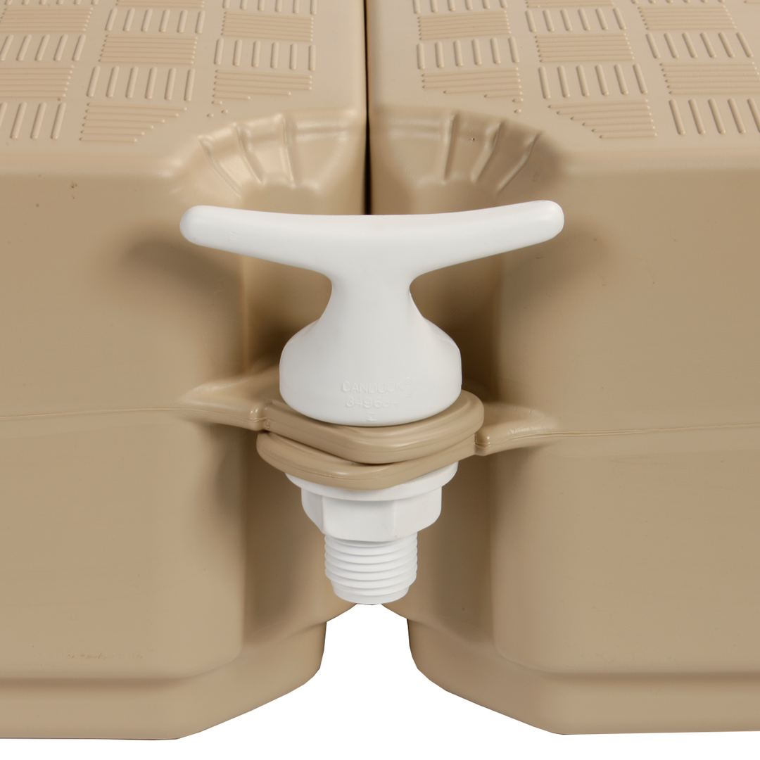 White boat cleat designed for secure docking, featuring durable construction for reliable use at your dock